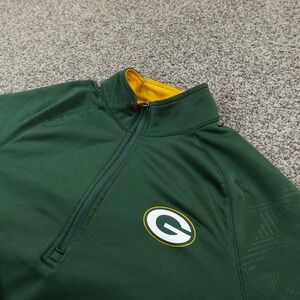 Green Bay Packers Pullover Mens M Green NFL Football Fanatics 1/4 Zip Sweatshirt
